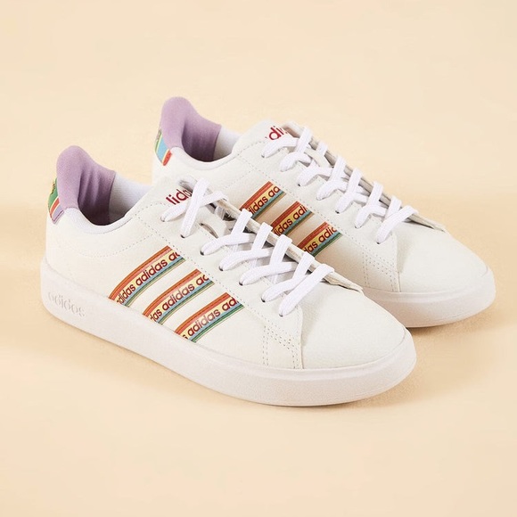 EUC Adidas x Farm Rio Grand Court 2.0 Footwear White - Picture 1 of 7